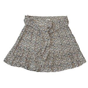 Madewell Womens Floral Tiered Knee Skirt Lightweight Tie Waist Size L Feminine